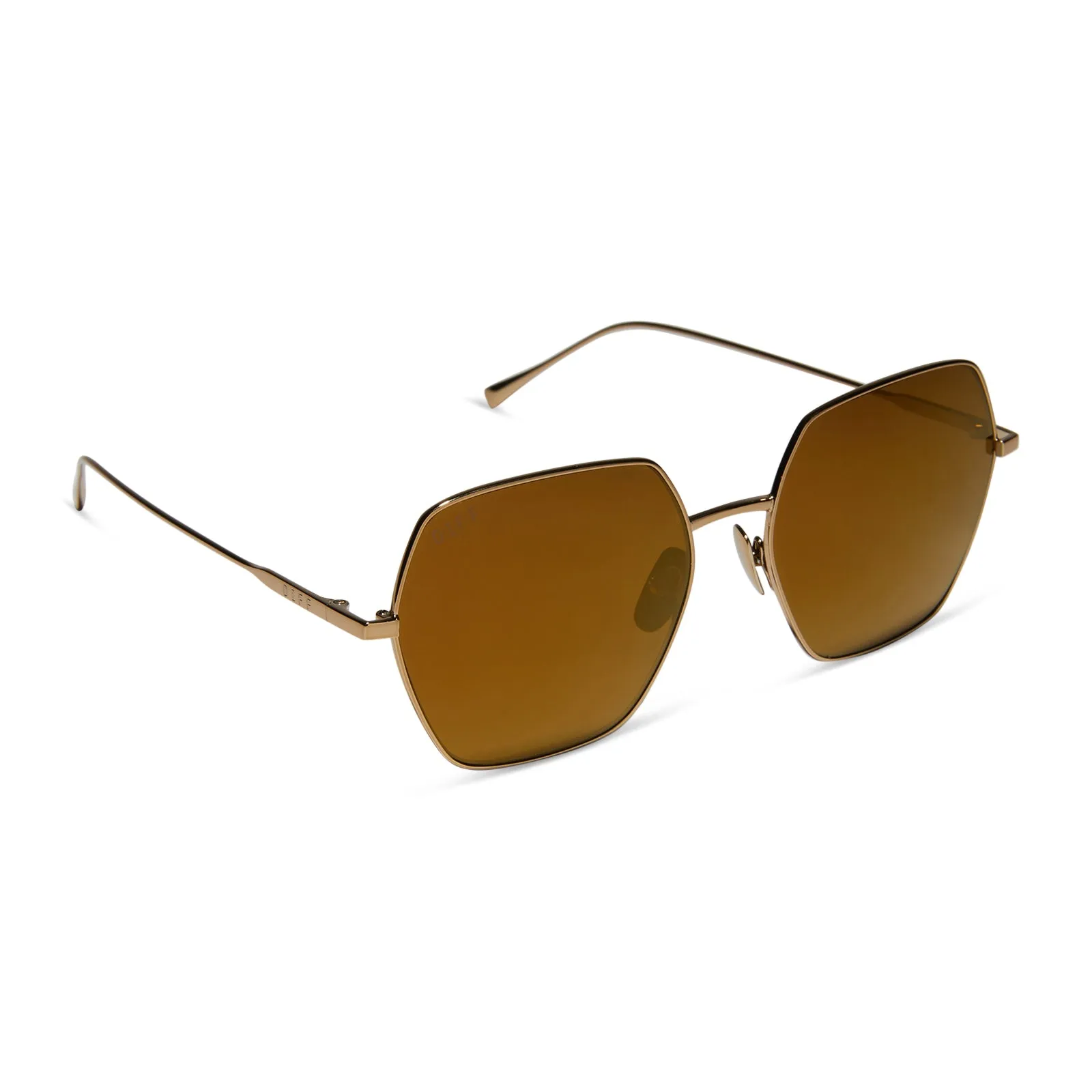 HARLOWE - COPPER METAL   BROWN GOLD FLASH   POLARIZED SUNGLASSES