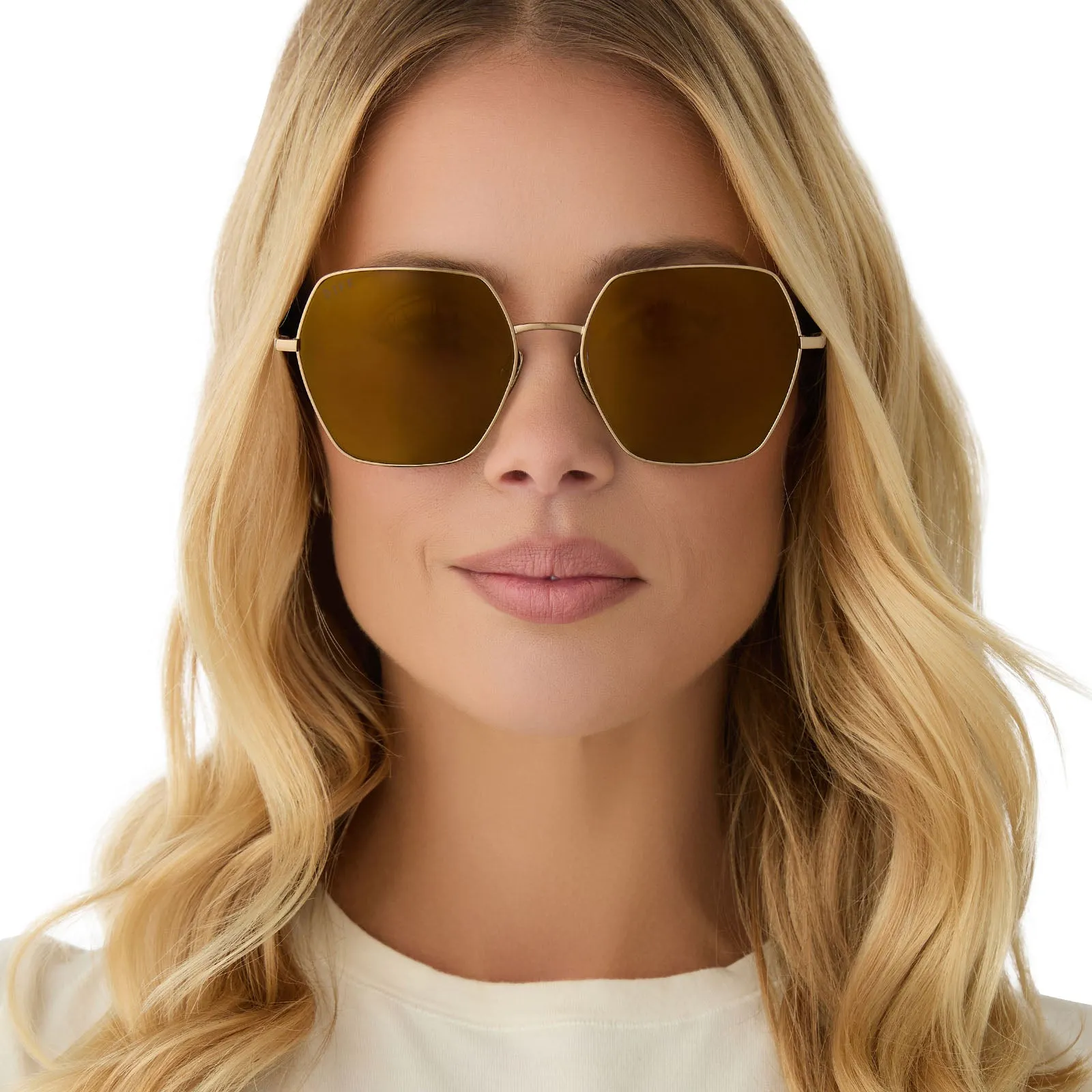 HARLOWE - COPPER METAL   BROWN GOLD FLASH   POLARIZED SUNGLASSES