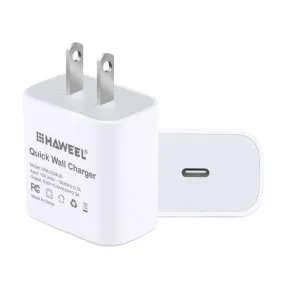 HAWEEL 20W Compact USB-C Travel Charger with QC Support, US Plug