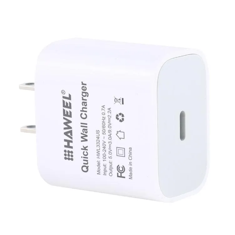 HAWEEL 20W Compact USB-C Travel Charger with QC Support, US Plug