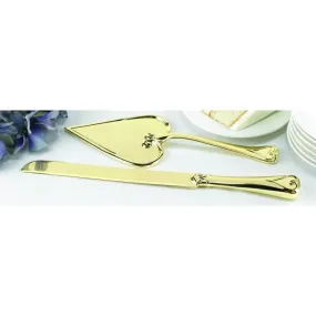 Hearts Design Gold Serving Set