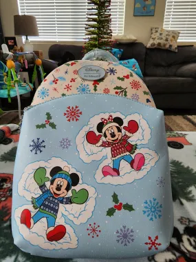 Her Universe Mickey and Minnie Mouse Christmas Backpack