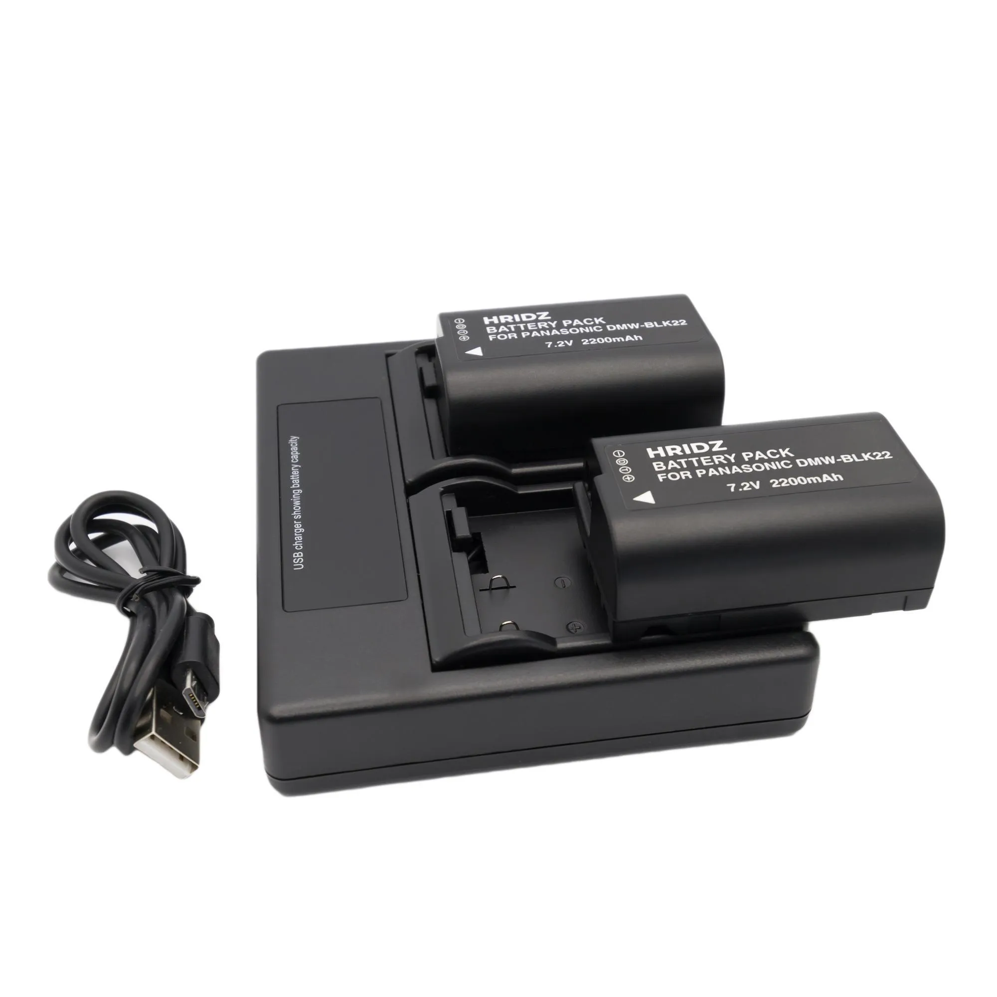 Hridz BLK22 Battery and Dual charger for Panasonic DMW-BLK22 LUMIX DSLR