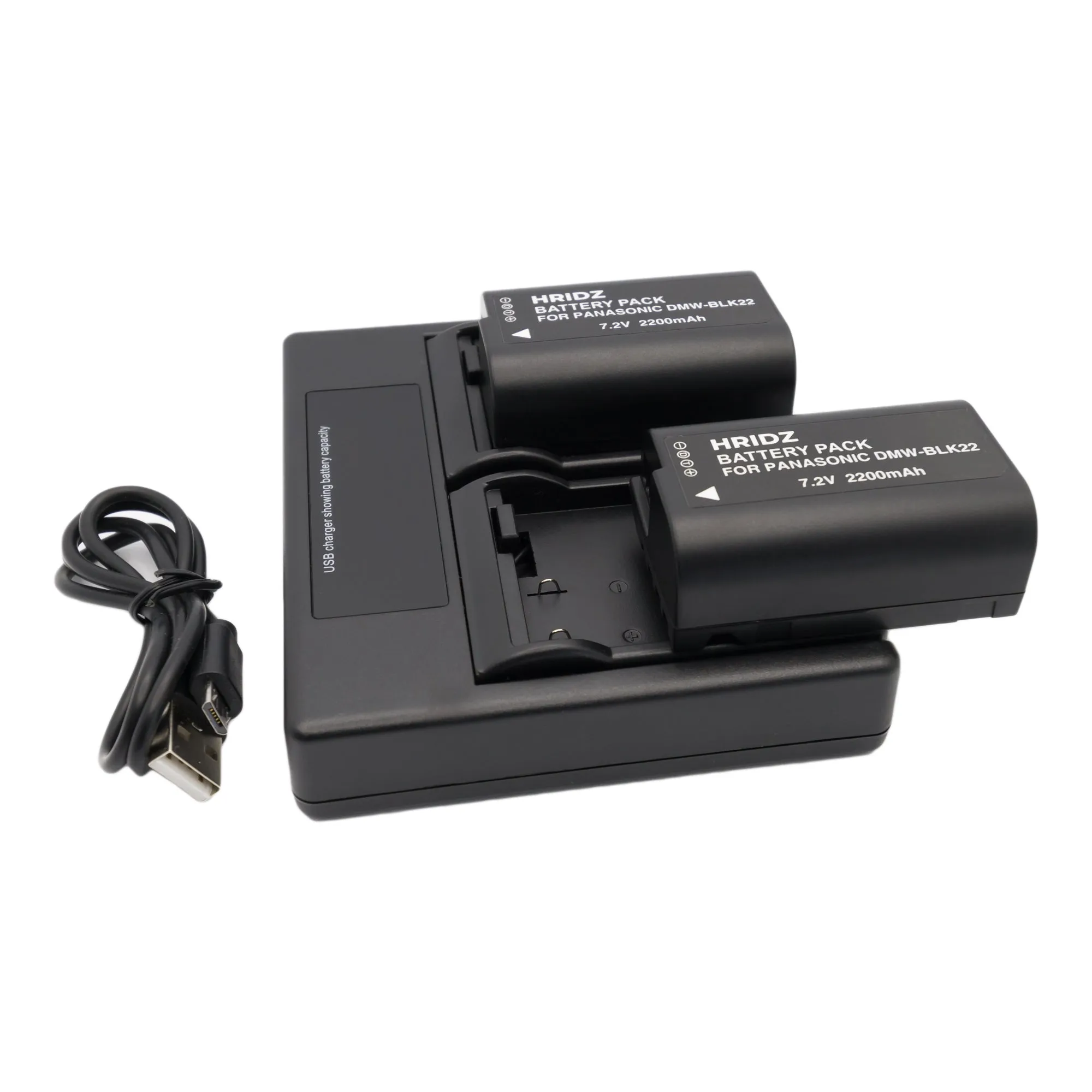 Hridz BLK22 Battery and Dual charger for Panasonic DMW-BLK22 LUMIX DSLR