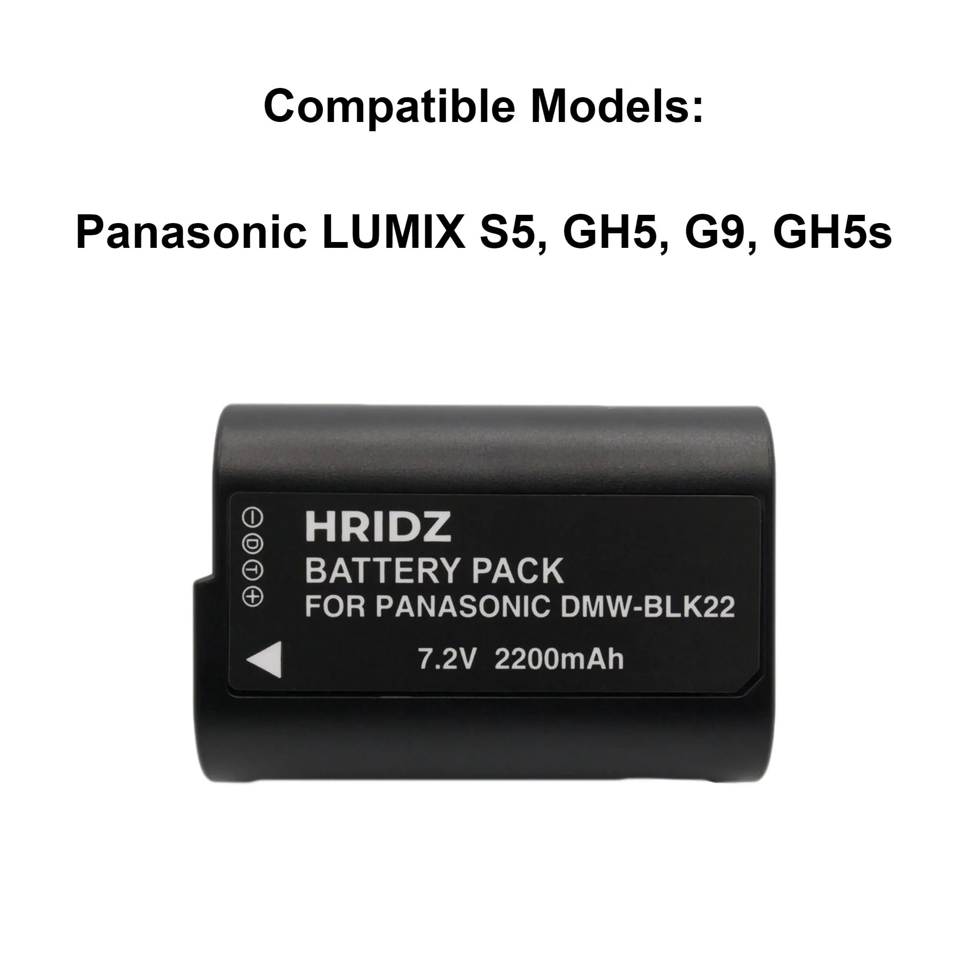 Hridz BLK22 Battery and Dual charger for Panasonic DMW-BLK22 LUMIX DSLR