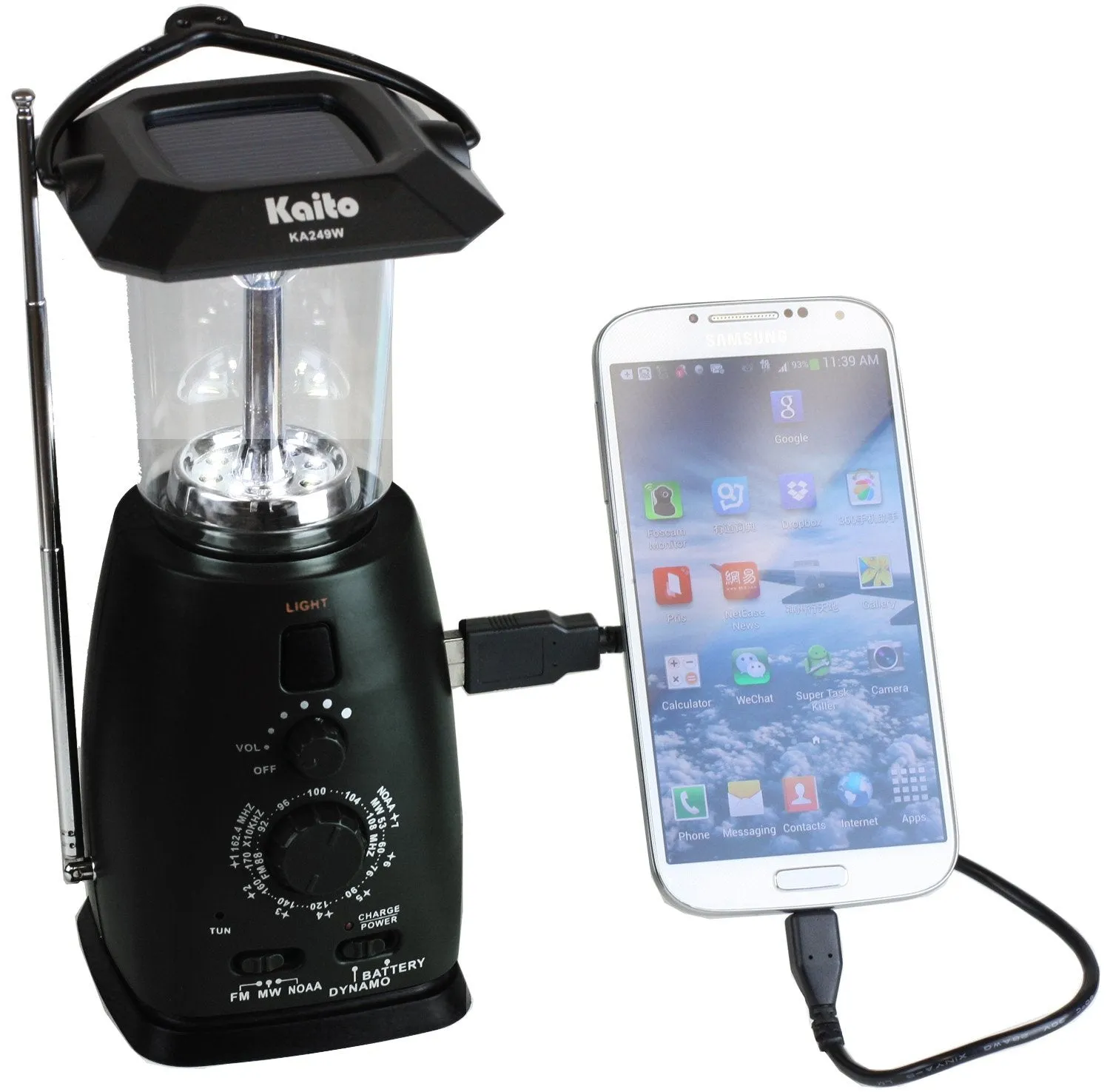 Kaito KA249W Multi-Functional 4-Way Powered LED Camping Lantern with Power Bank