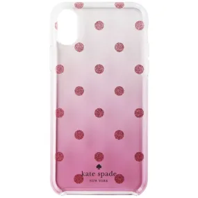 Kate Spade Hardshell Case for Apple iPhone X - Clear/ Rose Gold Glitter Dots