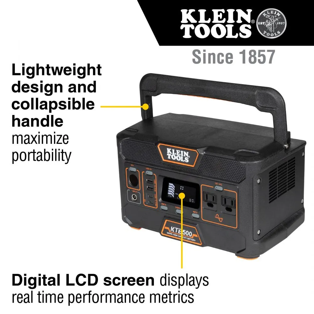 Klein KTB500 Portable Power Station, 500W