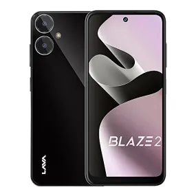 Lava Blaze 2 (6 GB RAM, UFS 2.2 128GB Storage) - Glass Black|18W Fast Charger|Side Fingerprint Sensor| 5000 mAh Battery| 6.5 inch(16.5cm) HD  Punch Hole Display| Upto 11GB Expandable RAM