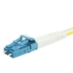 LC Duplex Fiber Optic Patch Cable, OS2 9/125 Singlemode, Yellow Jacket, Blue Connector, 4 meter (13.1 foot)