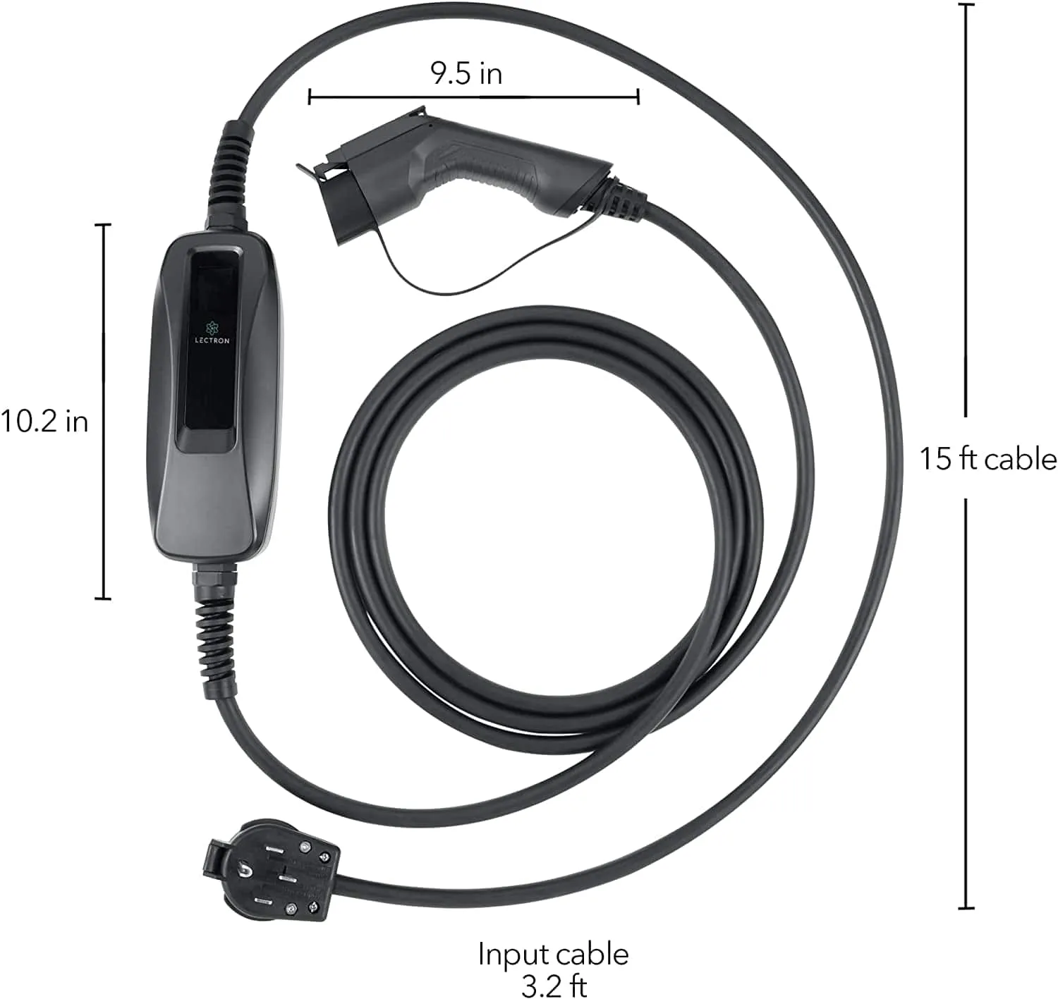 Lectron 240V 40 Amp Level 2 EV Charger with 18ft Extension Cord J1772 Cable & NEMA 14-50 Plug Electric Vehicle Charger