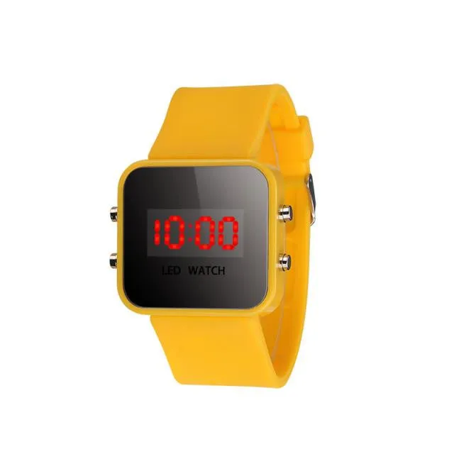 LED Screen Digital Silicone Strap Girl Boy Quartz Sport Kids Wrist Watch