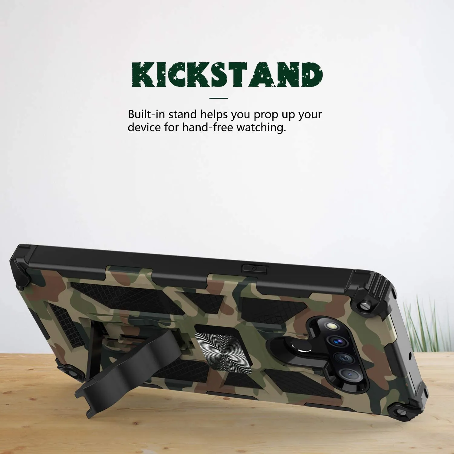 LG Stylo 6 Camo Case | LG Stylo 6 Military Grade Kickstand Shockproof Case