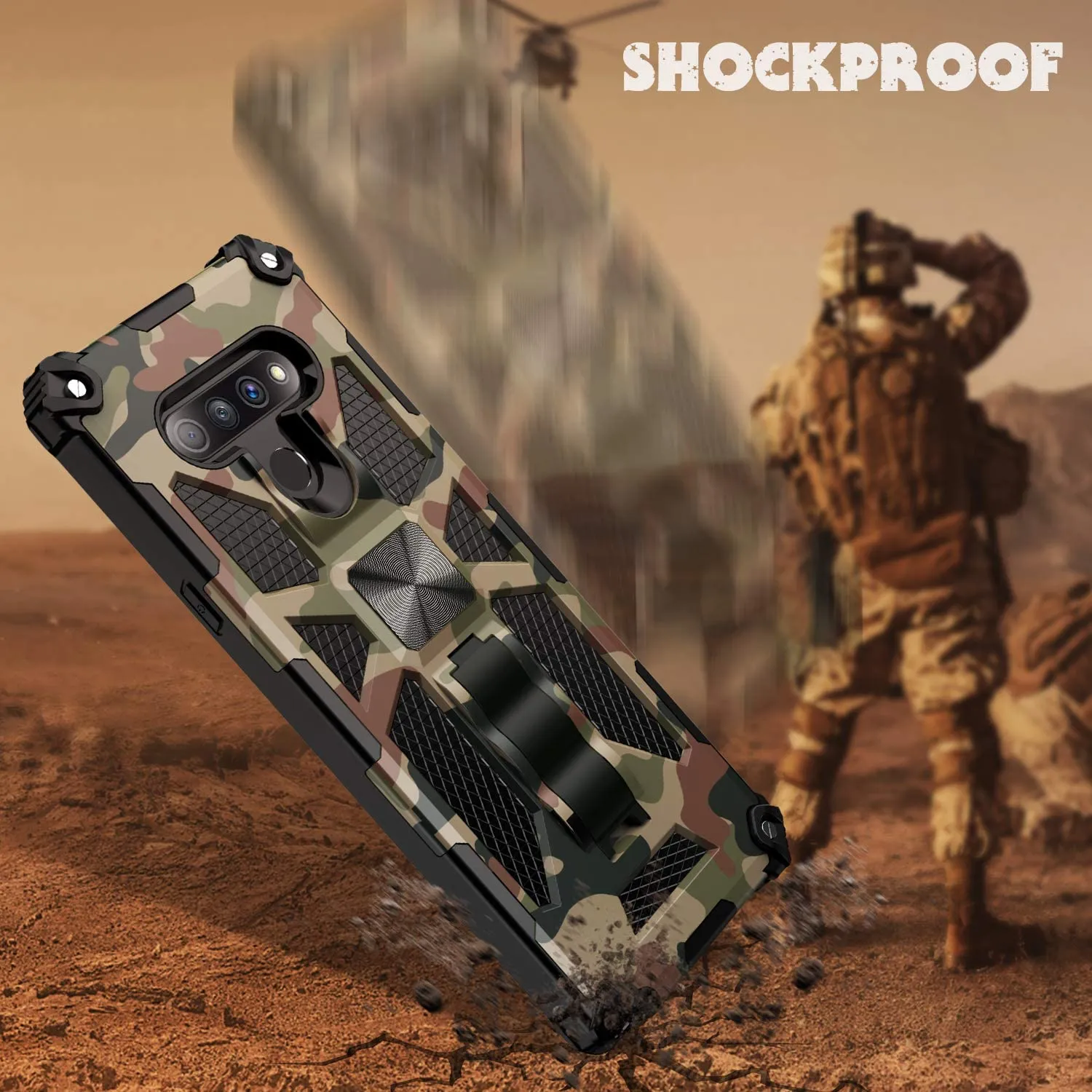 LG Stylo 6 Camo Case | LG Stylo 6 Military Grade Kickstand Shockproof Case