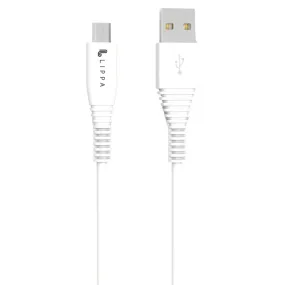 Lippa USB-A til Micro USB Kabel 12W - 1m - Hvid