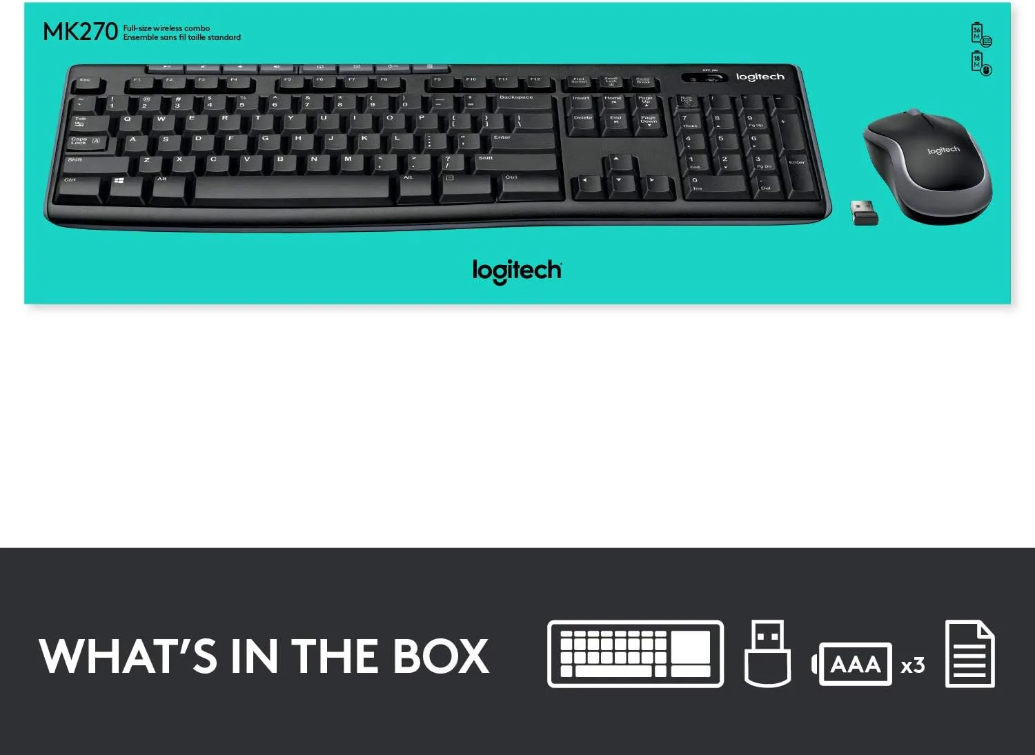 Logitech MK270r Wireless Keyboard and Mouse Combo Set (English Version) 920-006314 原裝行貨