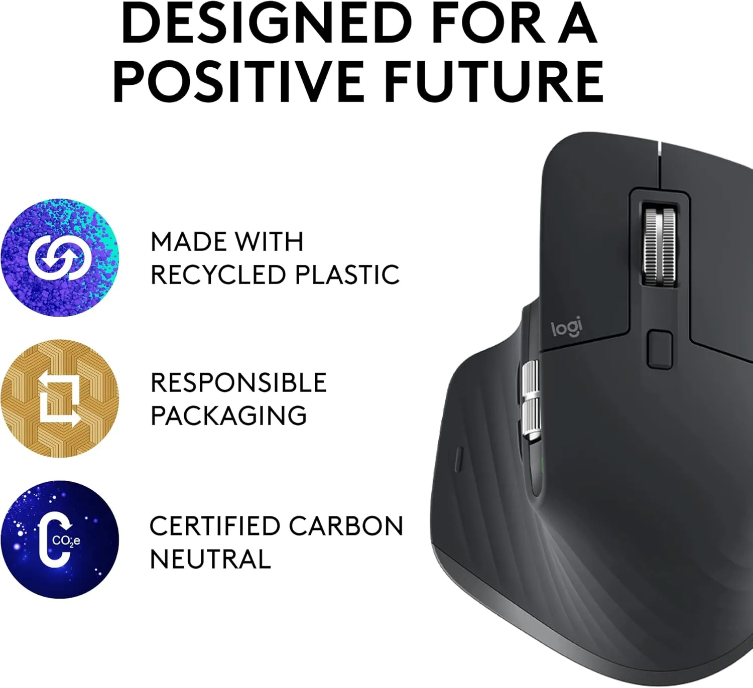 Logitech MX MASTER 3S for Mac Wireless Mouse 高階無線靜音滑鼠 - Space Gray 太空灰色 910-006573 原裝行貨