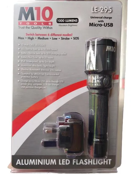 M10 10W Flashlight LE-295 | Model: LED-MLE295