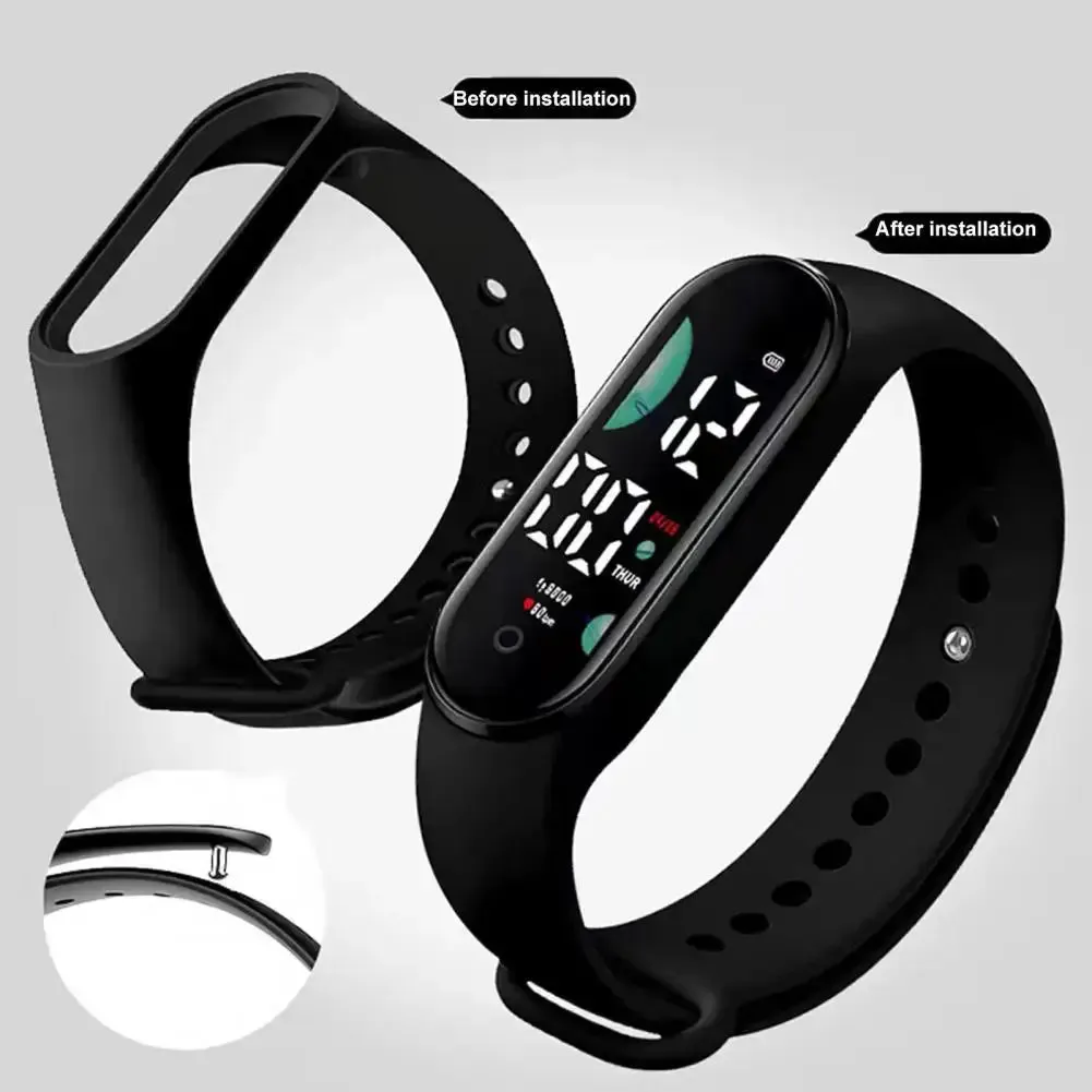 M9 Electronic Watch LED Touch Control Waterproof Multifunctional Week Time Display Men Women Unisex Sports Bracelet for Kids