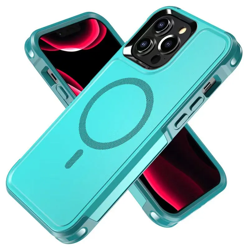 MagSafe Case For Apple iPhone 15 Shockproof Heavy Duty Rugged Magnetic Cover - Turquoise