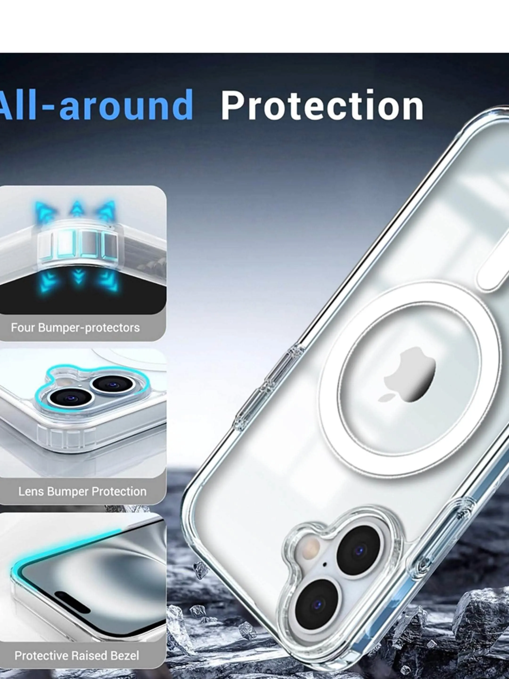 Magsafe Transparent Mobile Back Case For iPhone 16