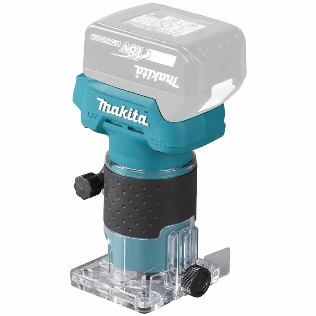 Makita DRT52Z 18V LXT Brushless 1/4" Router Trimmer with 12 Piece Cutter Set