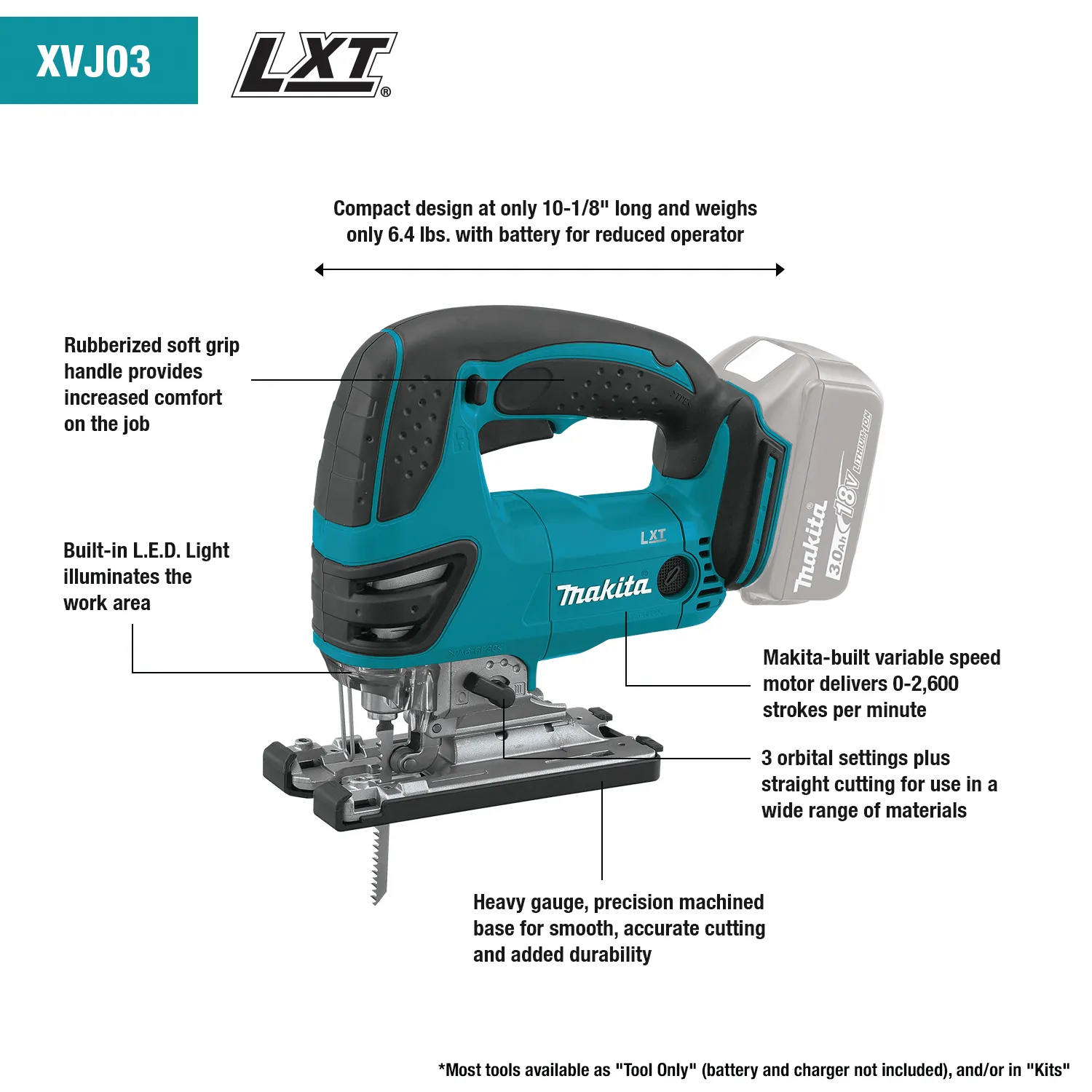 Makita (XVJ03Z) LXT® Jig Saw (Tool Only)