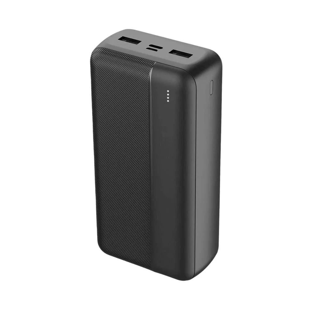 Maxlife MXPB-02 - 12W Powerbank m. 2 x USB-A - 30.000 mAh - Sort