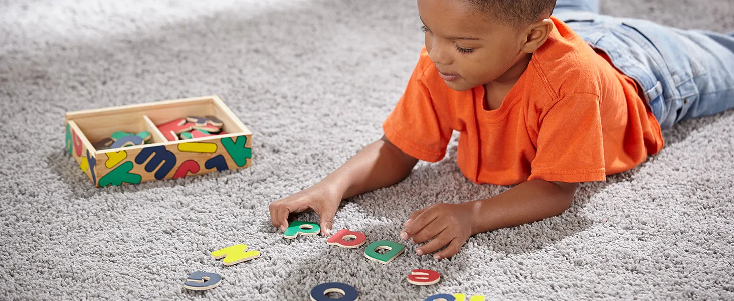 Melissa & Doug Magnetic Wooden Alphabet Set, 52 Pieces