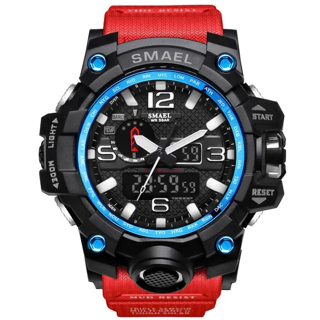 Men Military Watch 50m Waterproof Wristwatch LED Quartz Clock Sport Watch Male relogios masculino 1545 Sport Watch Men S Shock