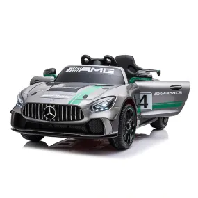 Mercedes Benz AMG GT4 12V Ride On Car - 1 Seater - Silver Green