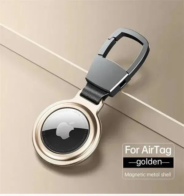 Metal Magnetic Anti-Lost Keychain Holder Case for Apple Airtag Air Tag Dog Cat Pet Collar Locator Tracker Protective Full Cover