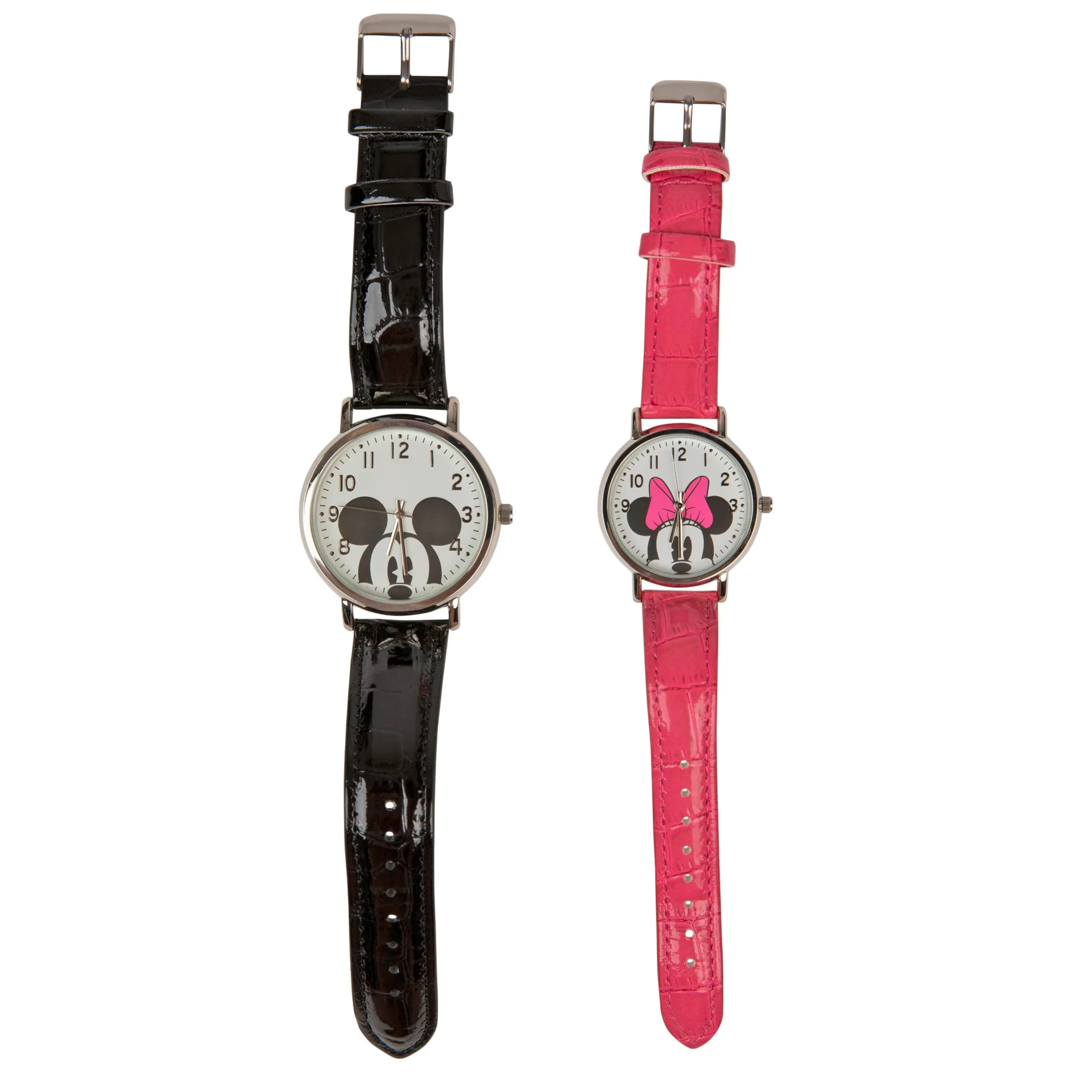 Mickey and Minnie Mouse Black & Pink His & Hers Watch Set