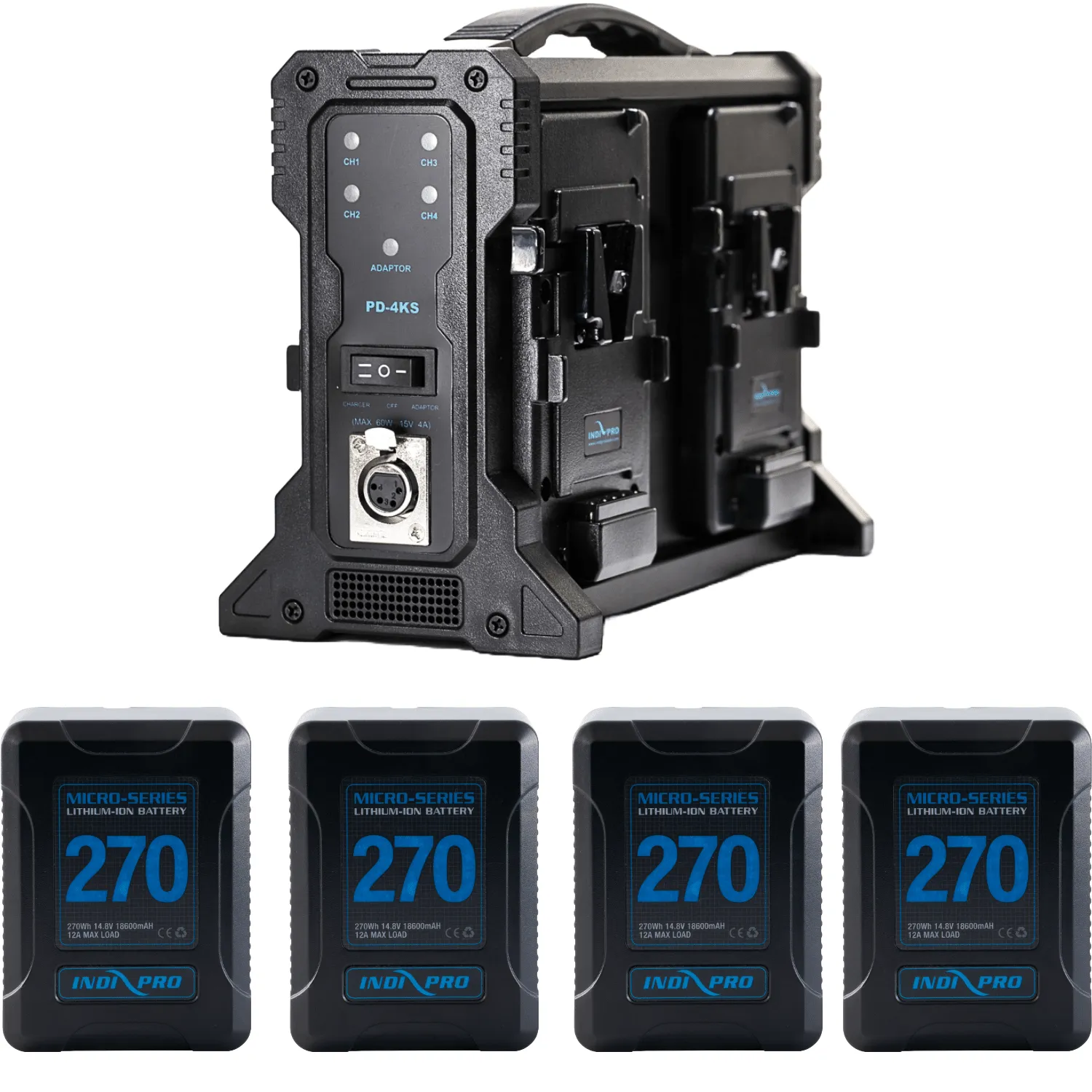 Micro-Series 270Wh 4-Battery Kit with Quad Pro Charger (V-Mount)