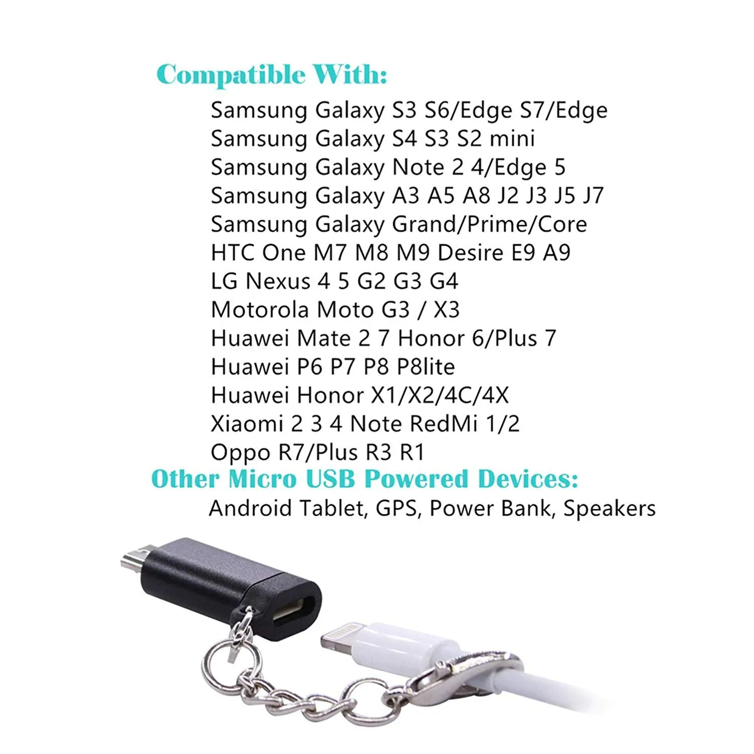 Micro USB Conversion Adapter for Android / iPhone