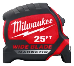 Milwaukee 48-22-0225M Tape Measure, 25 ft L Blade, 1-5/16 in W Blade, Steel Blade, ABS Case, Black/Red Case :EA: QUANTITY: 1