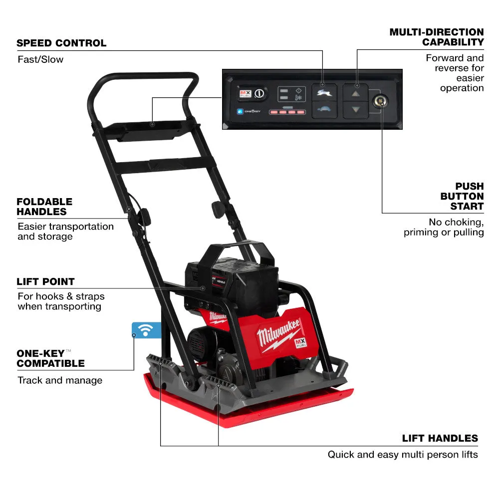 Milwaukee MXF220-2HD MX FUEL 20" Plate Compactor Kit