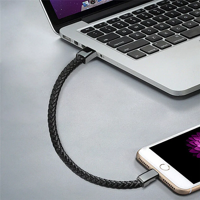 Mini/Micro USB Leather Bracelet Used for Data Transfer, Charging and a Sync Cord