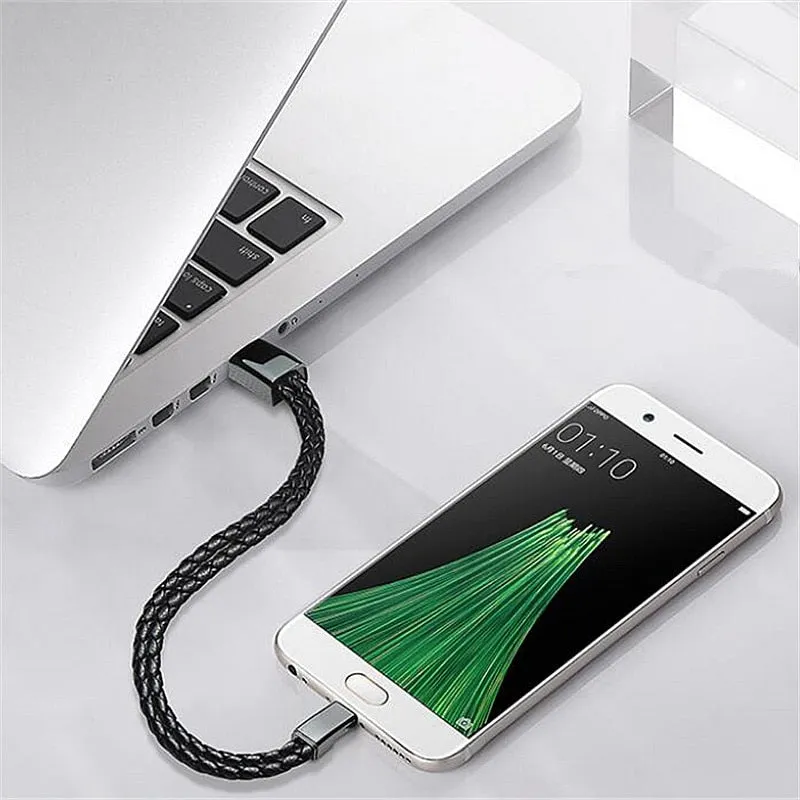 Mini/Micro USB Leather Bracelet Used for Data Transfer, Charging and a Sync Cord