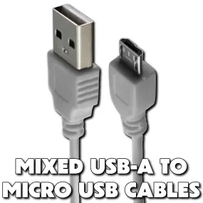 Mixed Micro-USB to USB Charge and Sync Short (Under 3-Foot) Cables - Multi Color