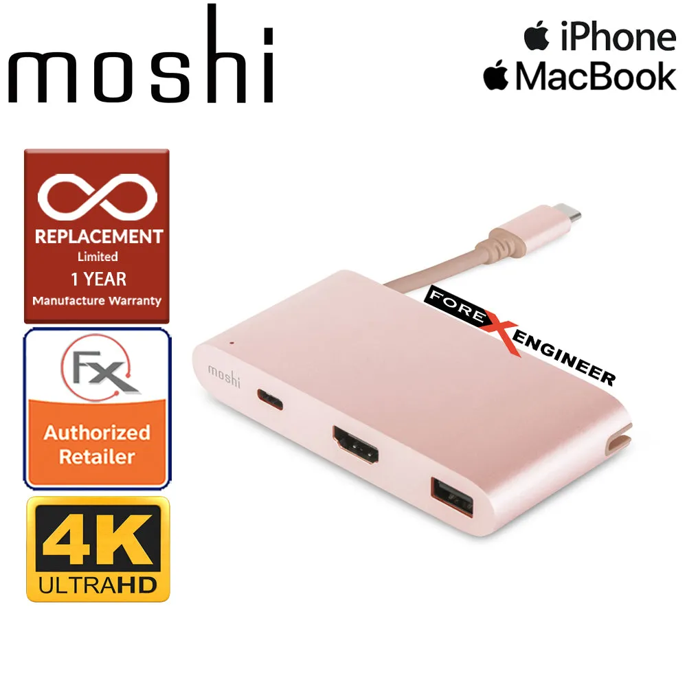 Moshi USB-C Multiport Adapter 3-in-1 hub ( USB-C - HDMI - Micro USB ) - Golden Rose