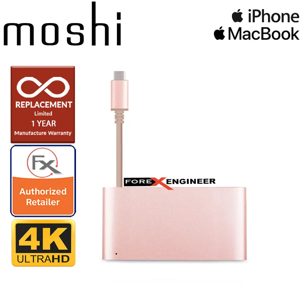 Moshi USB-C Multiport Adapter 3-in-1 hub ( USB-C - HDMI - Micro USB ) - Golden Rose