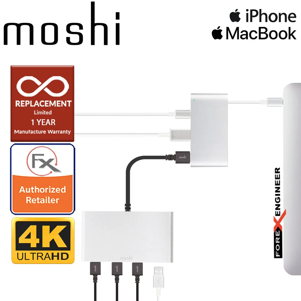 Moshi USB-C Multiport Adapter 3-in-1 hub ( USB-C - HDMI - Micro USB ) - Silver