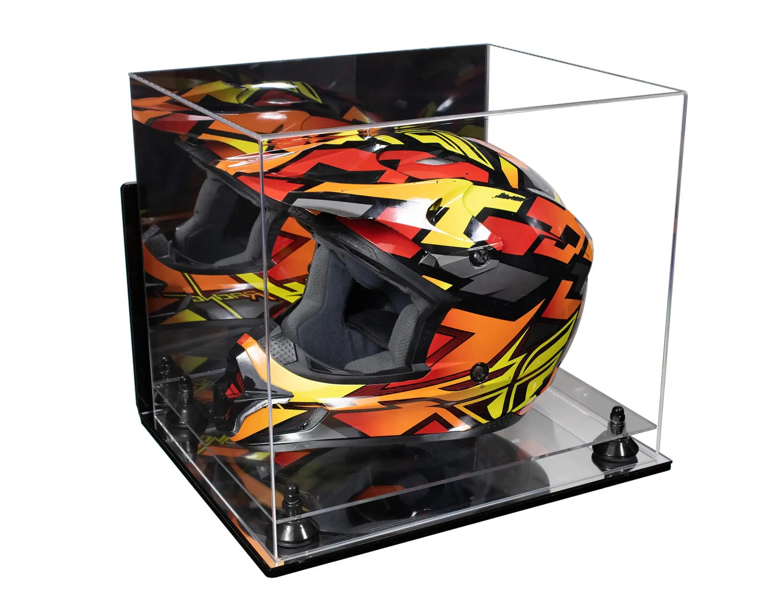 Motorcycle Nascar or Motocross Racing Helmet Display Case - Mirror Wall Mount (A024/V61)