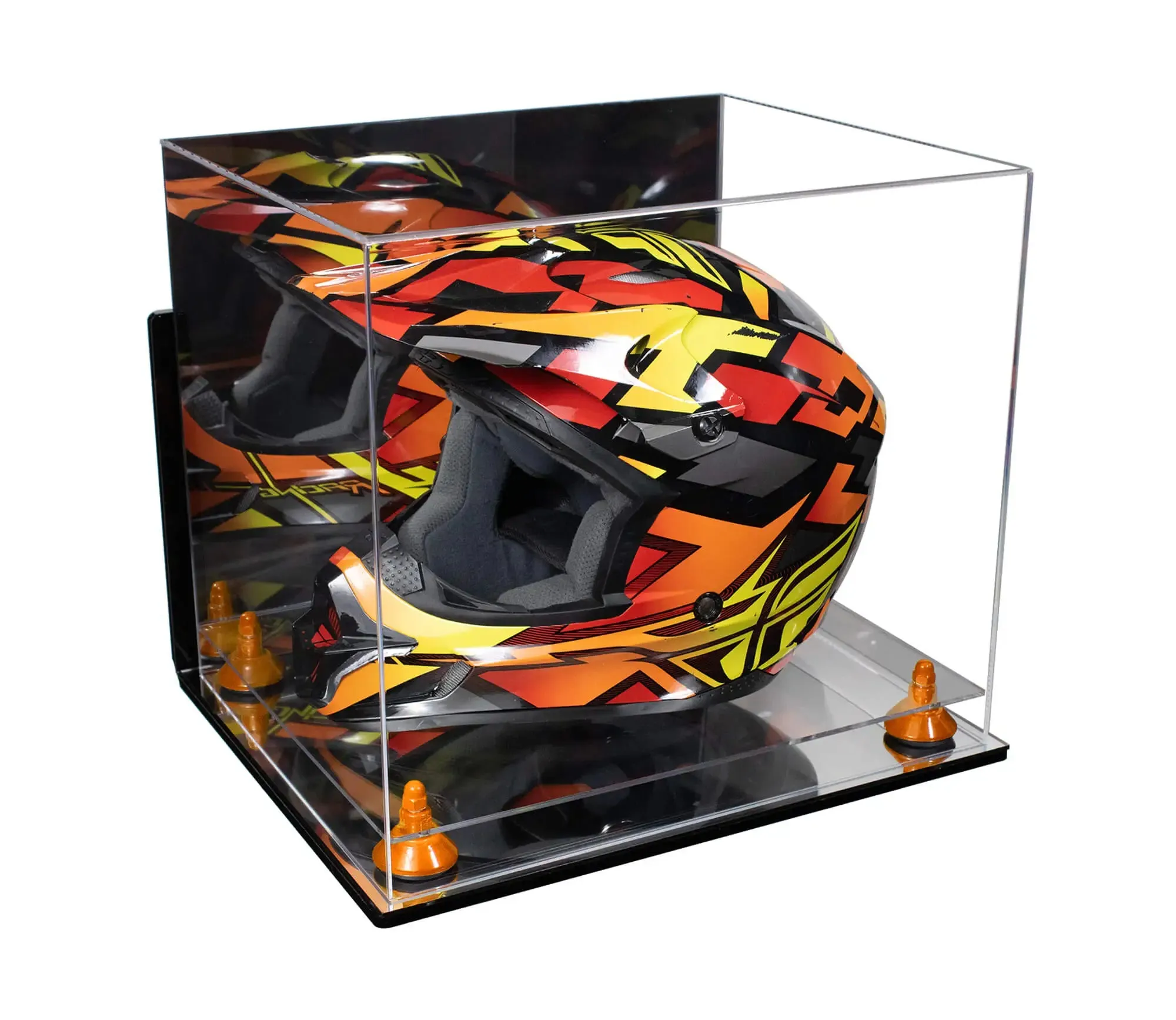 Motorcycle Nascar or Motocross Racing Helmet Display Case - Mirror Wall Mount (A024/V61)