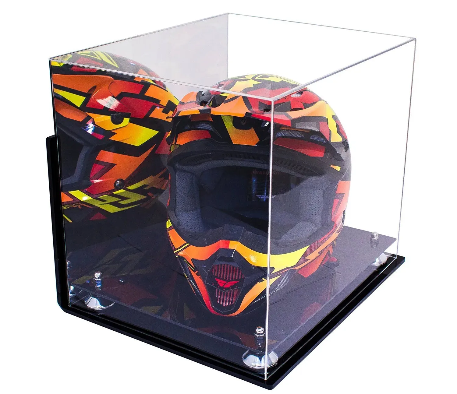 Motorcycle Nascar or Motocross Racing Helmet Display Case - Mirror Wall Mount (A024/V61)