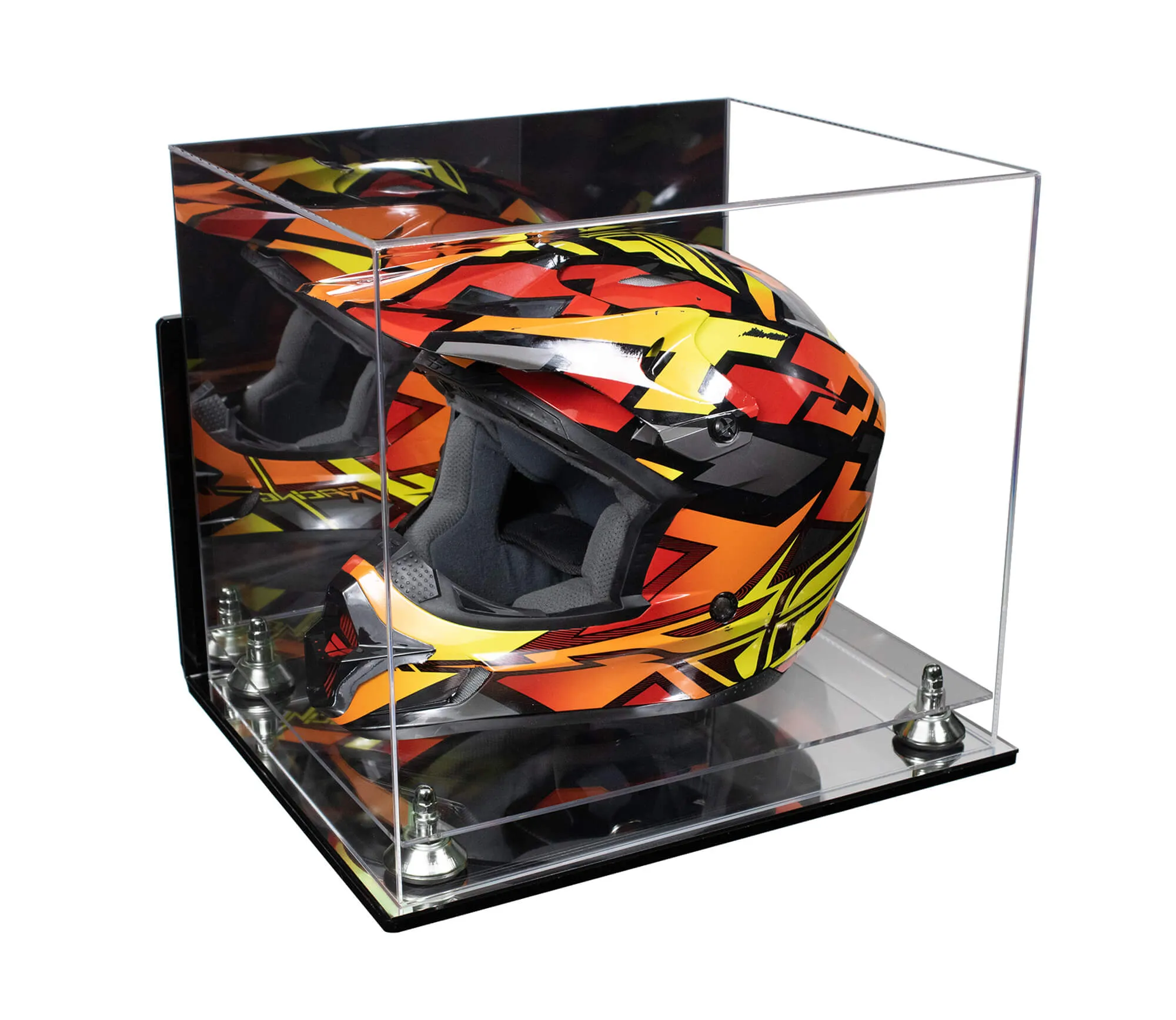 Motorcycle Nascar or Motocross Racing Helmet Display Case - Mirror Wall Mount (A024/V61)