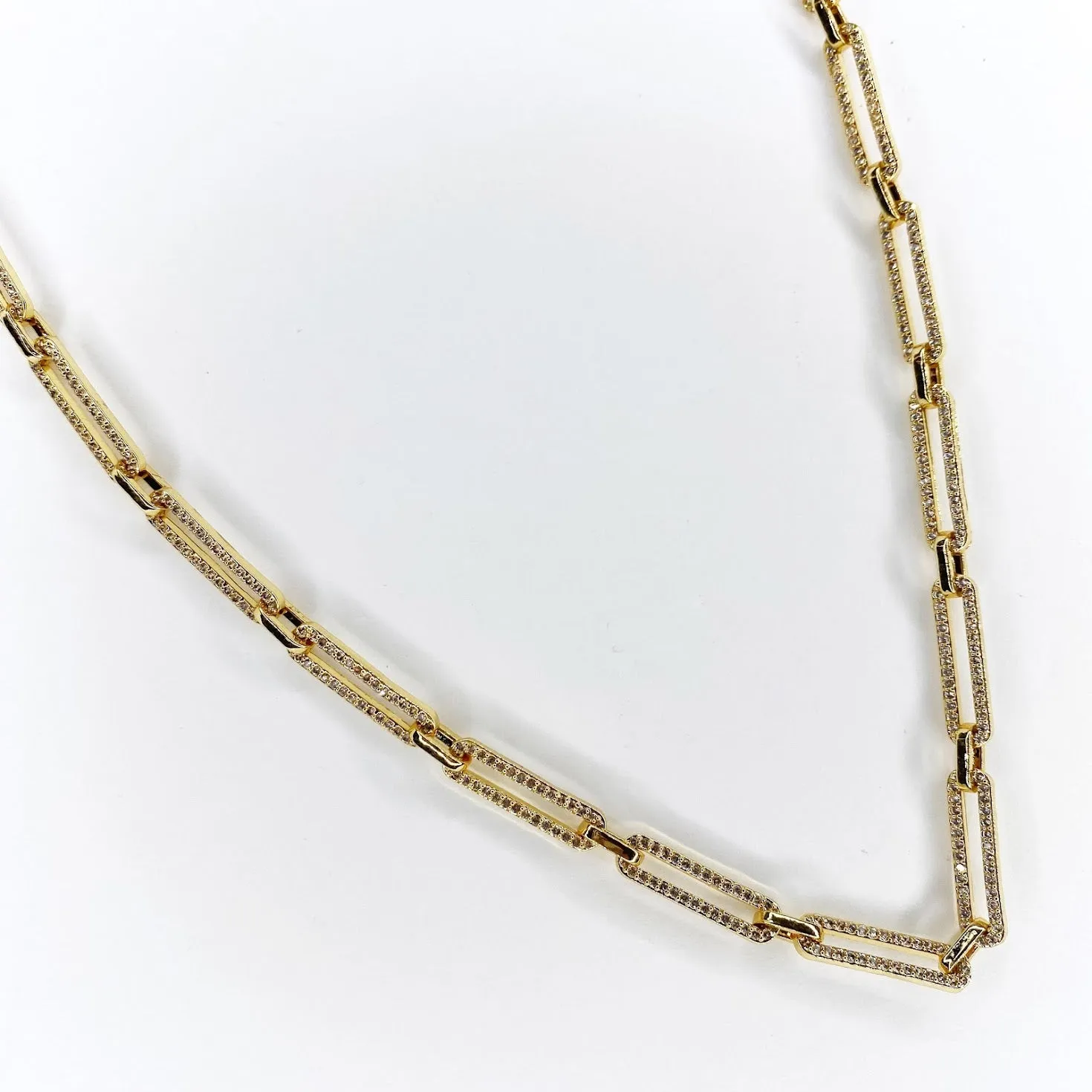 Pavé Paperclip Chain