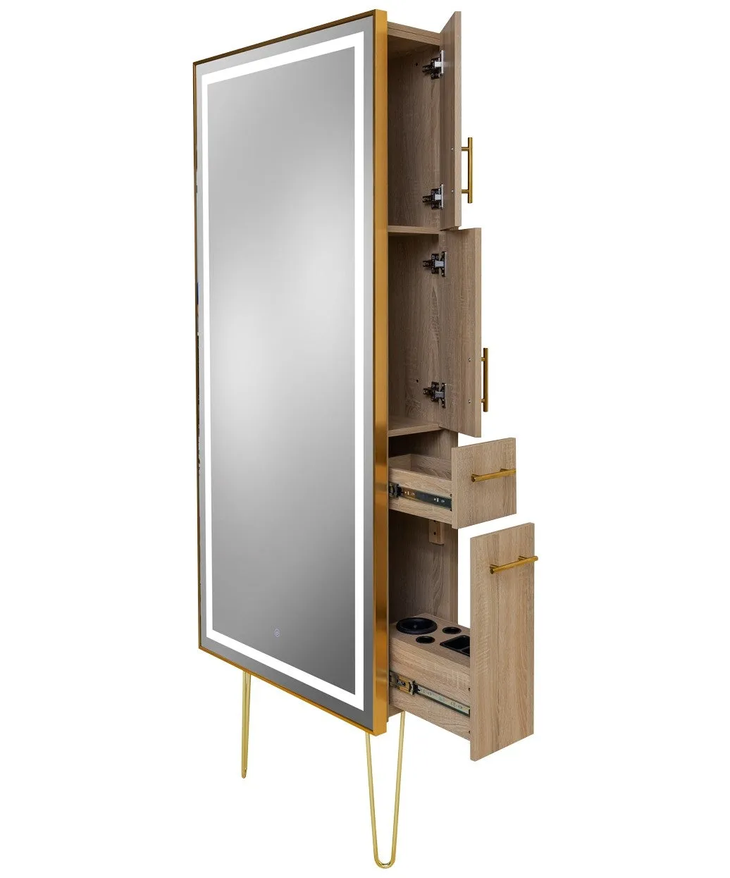 Pibbs 9220 Lumina Gold Frame LED Salon Mirror