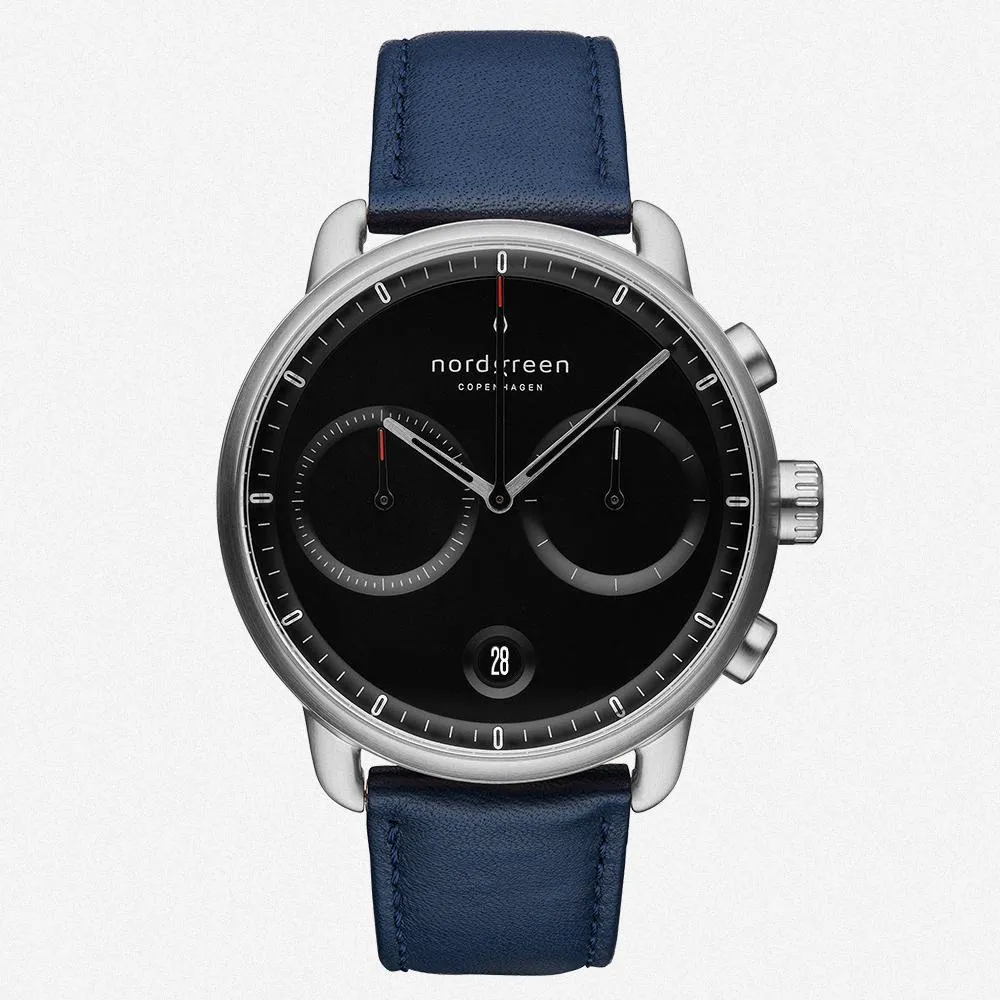 Pioneer | Black Dial - Navy Leather